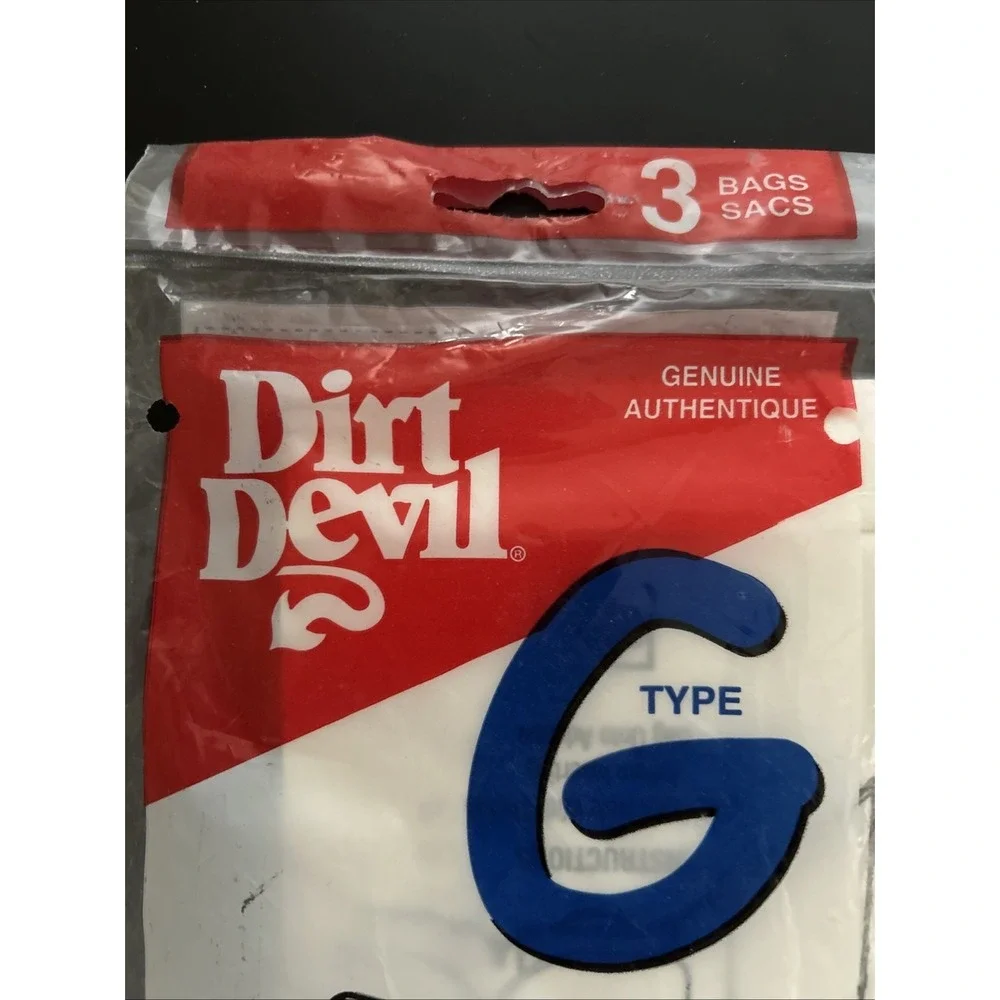 New Genuine Dirt Devil Type G Vacuum Bags 3 Pack Fits All Corded Hand Vac Models